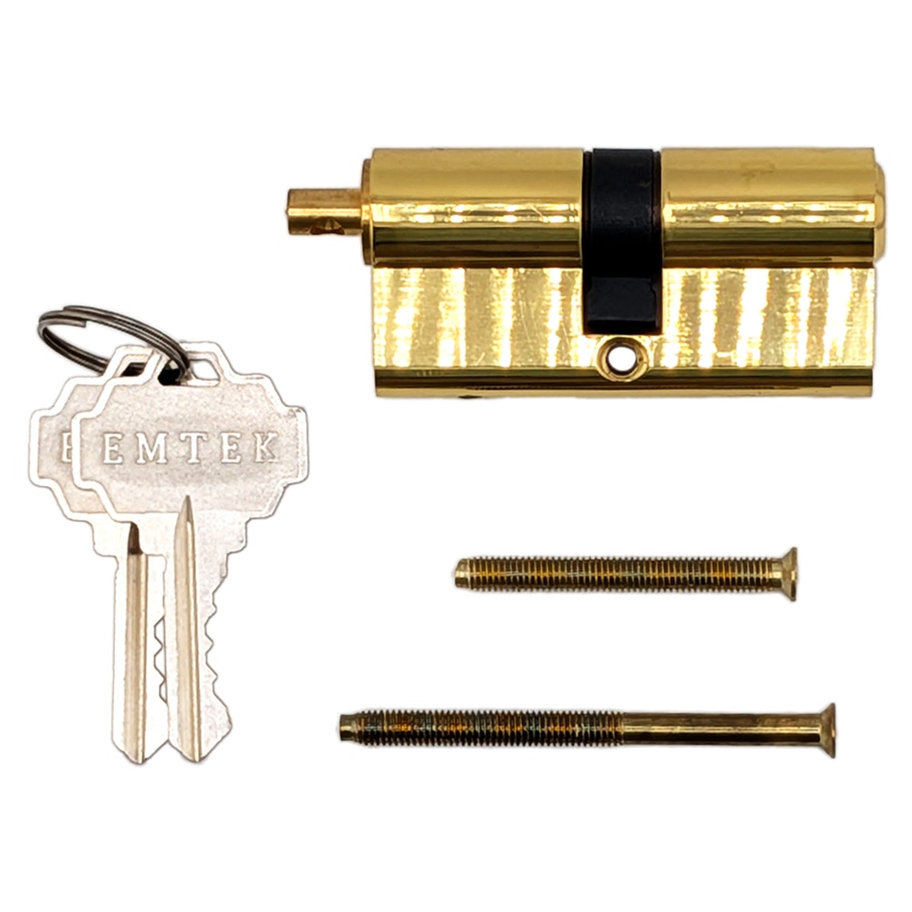 Active Keyed 32/32 Euro Cylinder only for 1-3/4 Inch Thick Door in Polished Brass